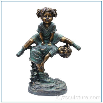 Decorazione del giardino bambini bronzo statua ragazza